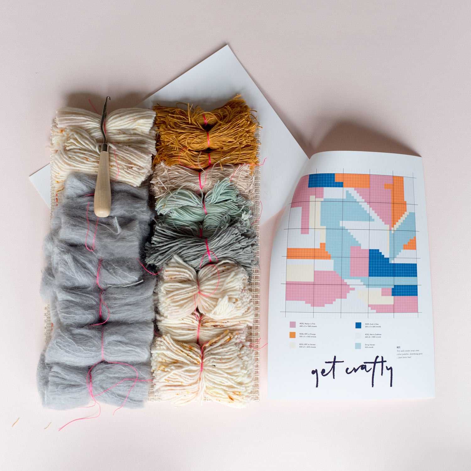 Latch Hook Kit: Shaggy Cushion