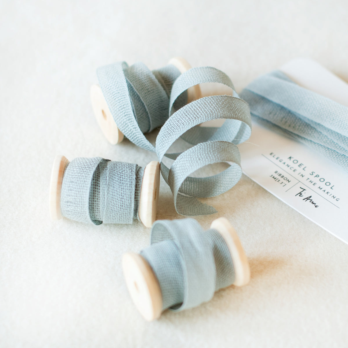 Italian Ribbon Grey Blue Cotton