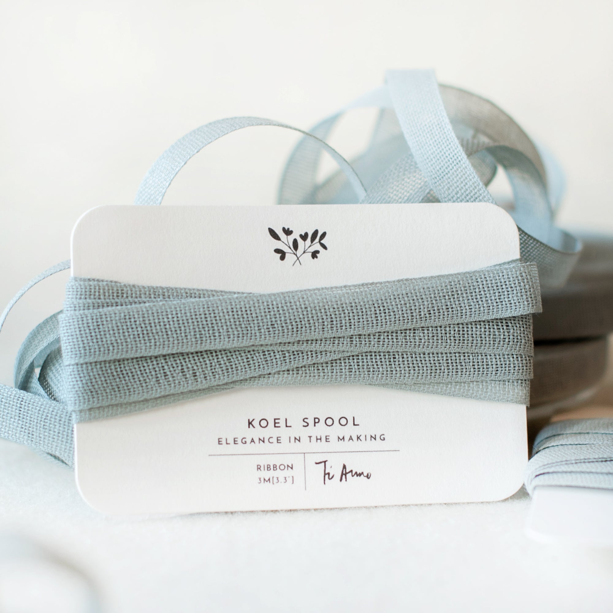 Italian Ribbon Grey Blue Cotton