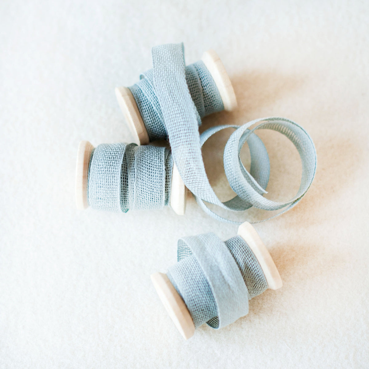 Italian Ribbon Grey Blue Cotton