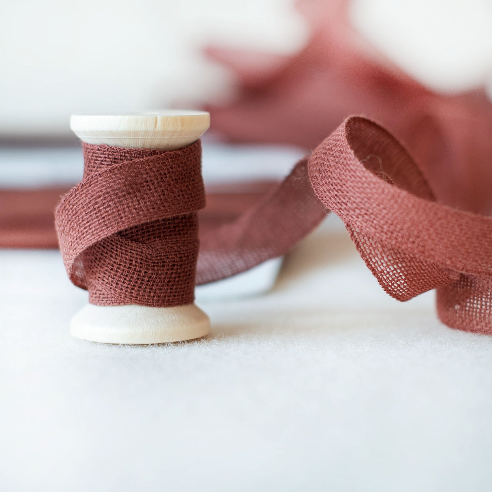 Italian Ribbon Burgundy Cotton