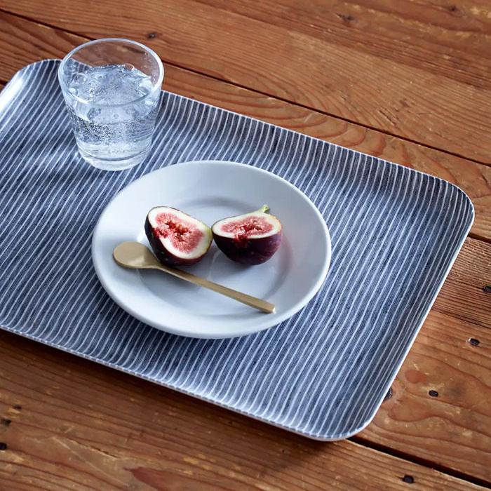 Fog Linen: Tray - White Stripe