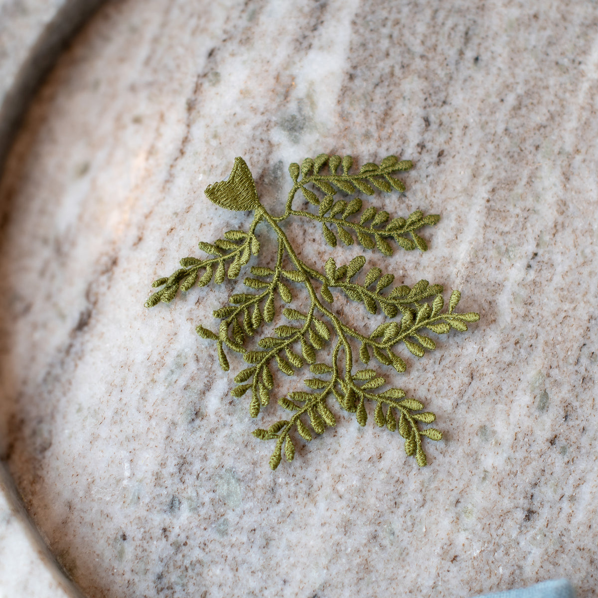 Olive Branch Embroidered Brooch