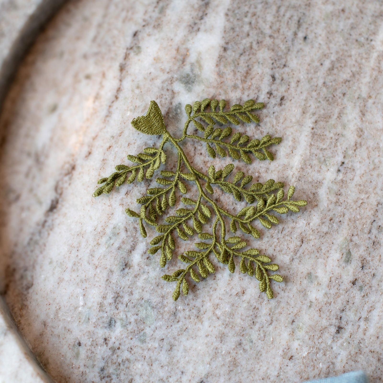 Olive Branch Embroidered Brooch