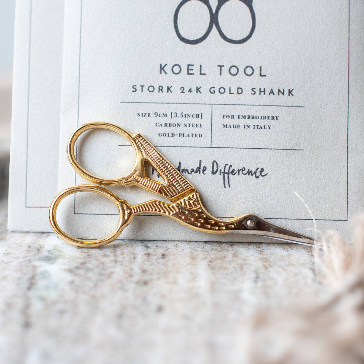 Stork in Gold Scissors