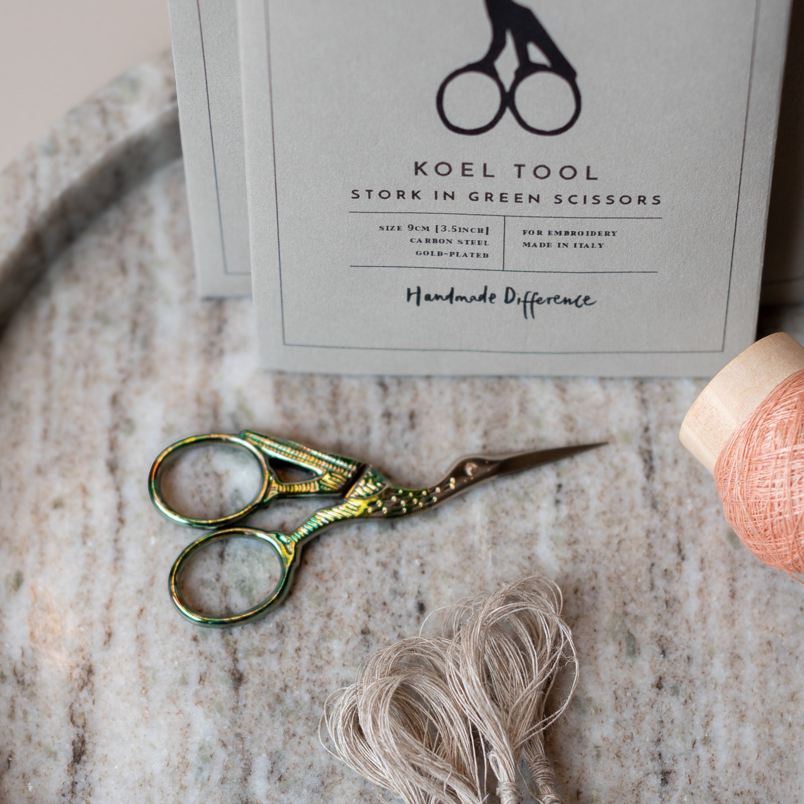 Stork in Green Scissors