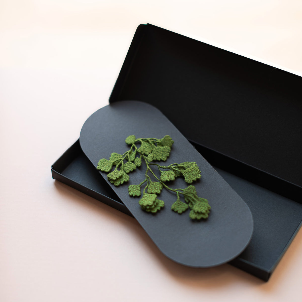 Maidenhair Fern Embroidered Brooch