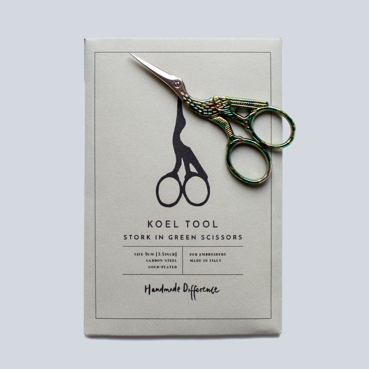 Stork in Green Scissors