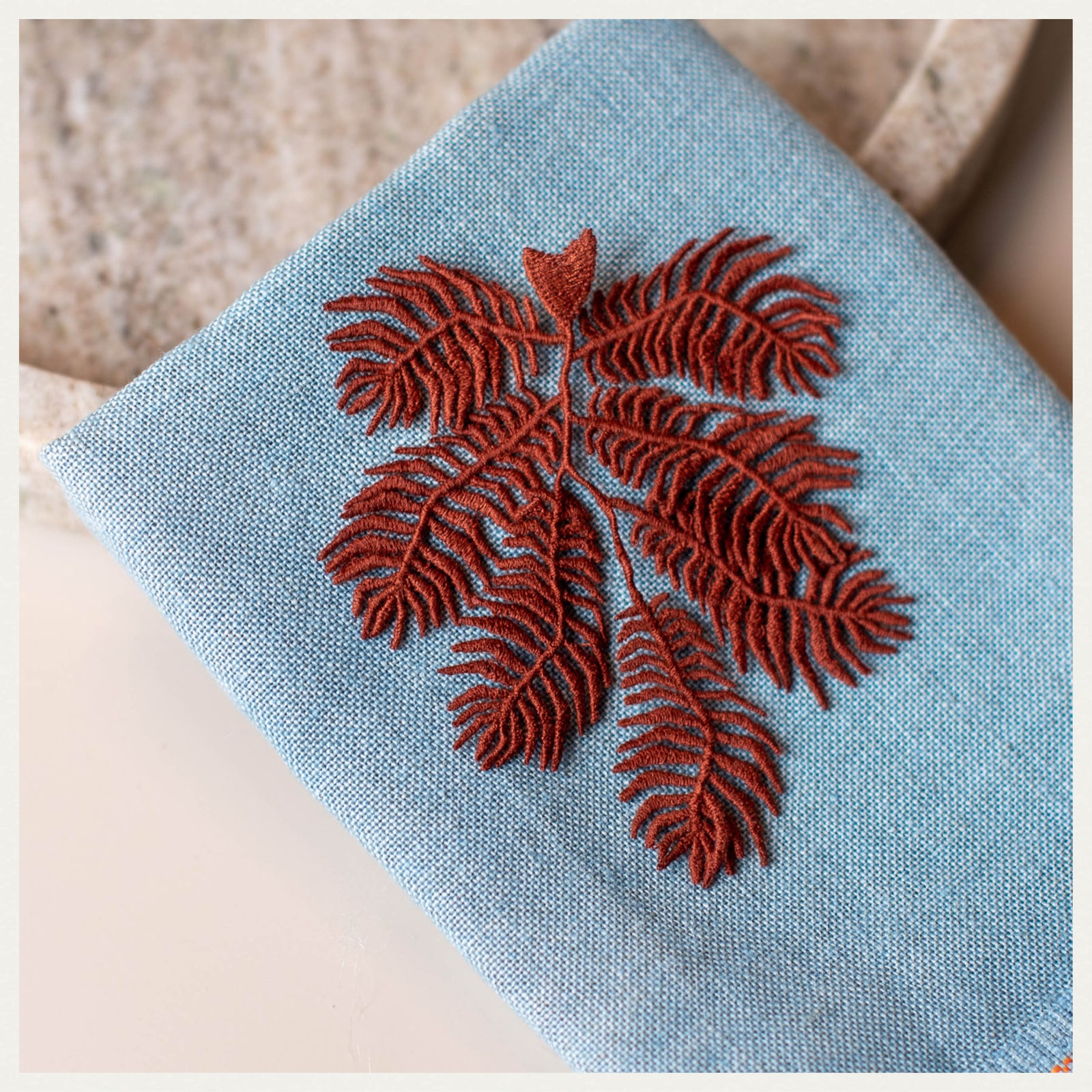 Knight’s Plume Fern Embroidered Brooch