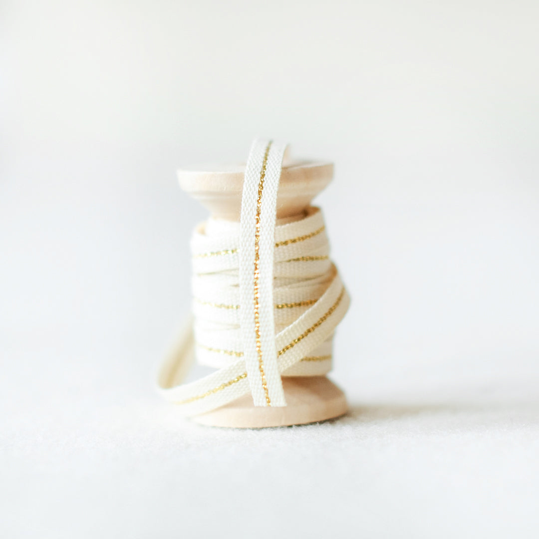 Italian Gold Striped Ribbon 6mm