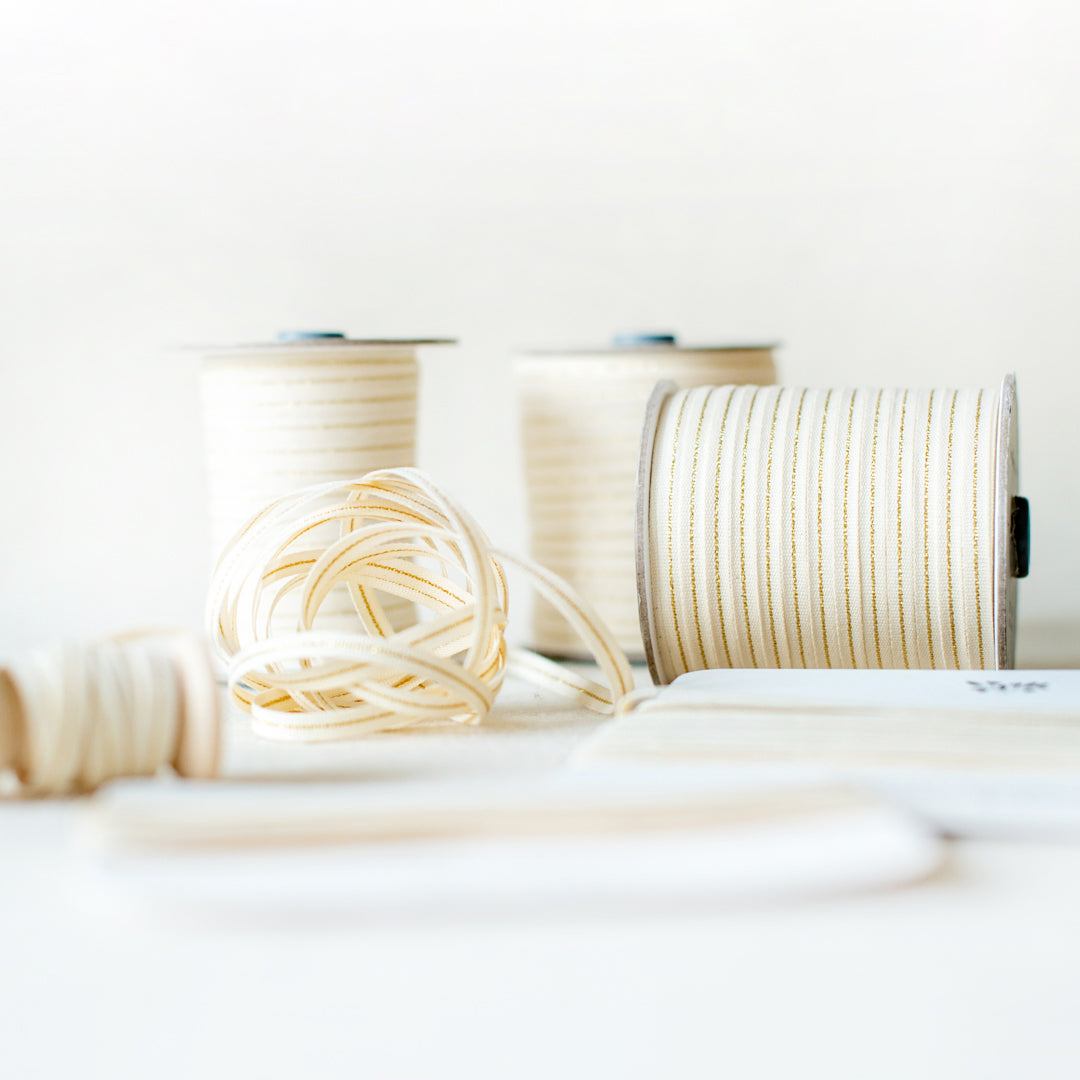 Italian Gold Striped Ribbon 6mm