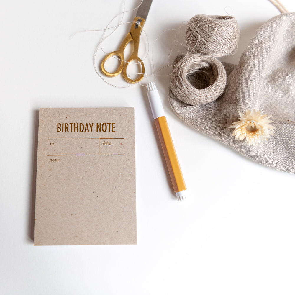 Notepads: Tear off a gold foil cards