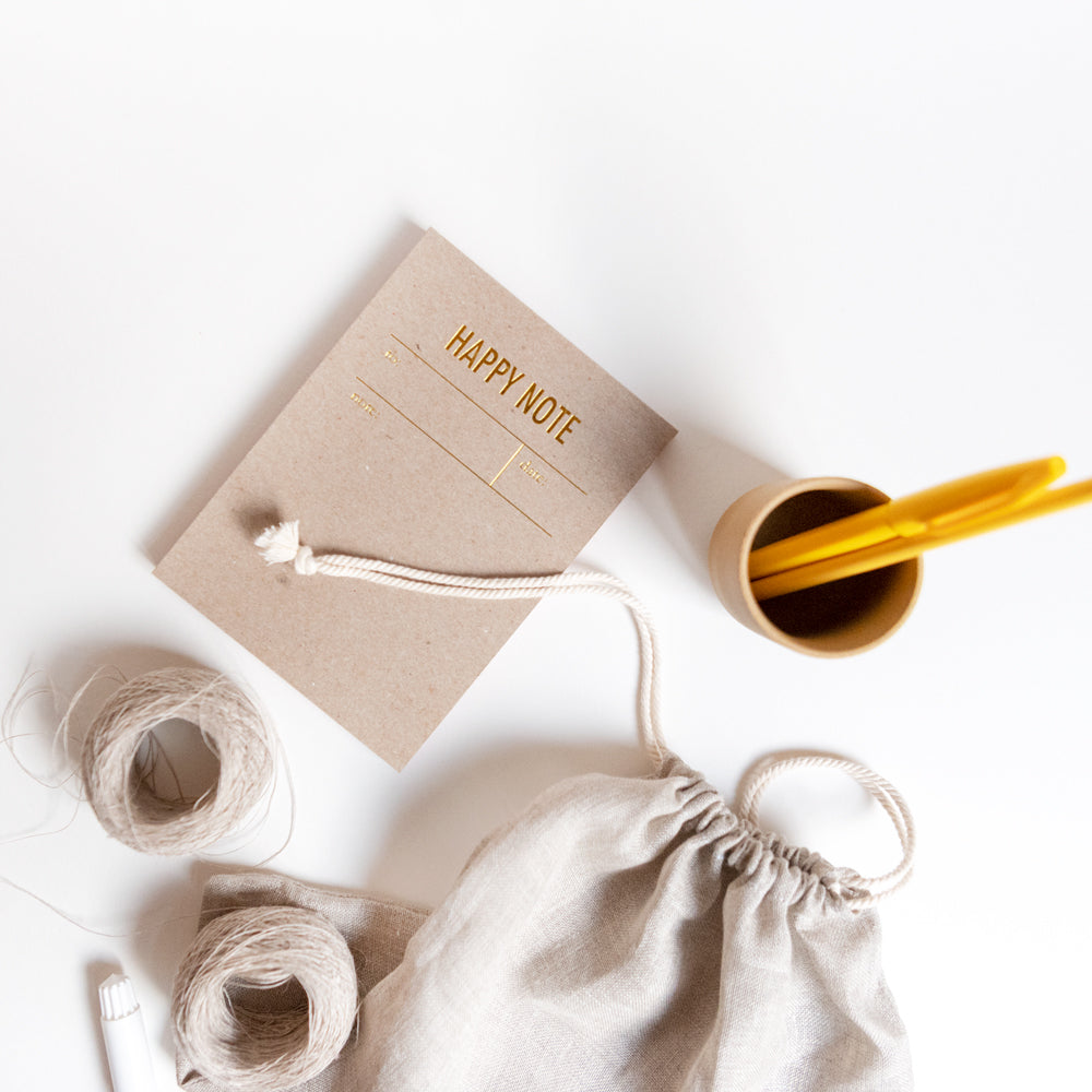 Notepads: Tear off a gold foil cards