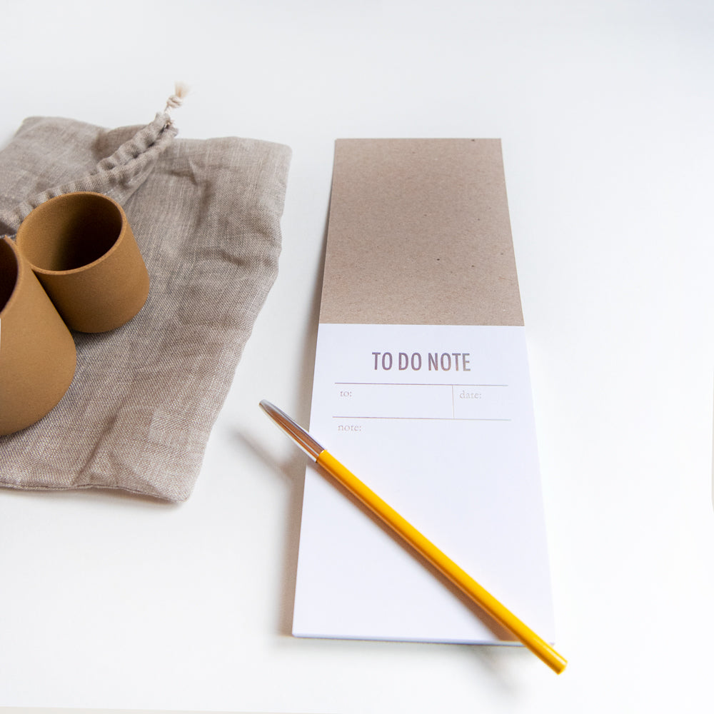 Notepads: Tear off a gold foil cards